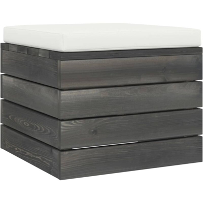 Pouf da Giardino su Pallet con Cuscino in Legno di Pino - crema - Vidaxl