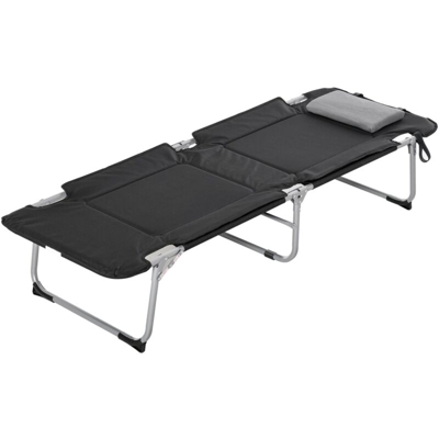 EASYCOMFORT Brandina Pieghevole e Imbottita Letto da Campeggio Nero