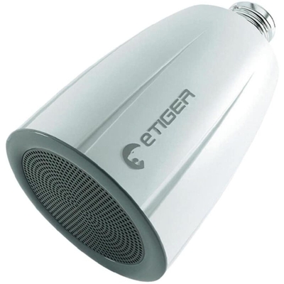 A0 - Lampadina a LED con altoparlante integrato (10 W, Bluetooth, E27), white [Classe di efficienza energetica A+]. - Etiger