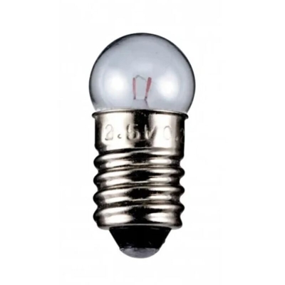 lampadina globulare chiara 2,5 volt 0,50 watt CE E10 trasparente wnt 9321