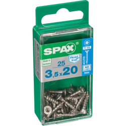 Set Di 25 Viti In Acciaio Inox Svasata Testa Torx Diam.3.5 Mm X Mm L.20 - Spax precio