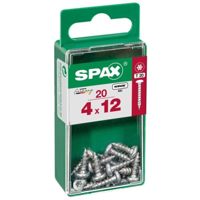 Box 20 Universale Vite A Testa 4X12 Rotonda Pz Wirox 20 Pc - Spax
