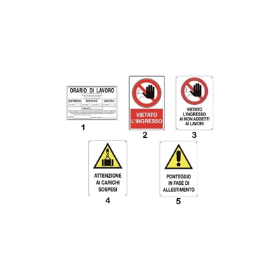 Cartello segnalatore ponteggi in allestimento