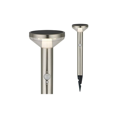MCE465 - Luce solare da giardino con sensore di movimento e 3 modalità di luce, LED SMD IP44, 220 Lumen, 4000 K, White Neutral (1 pezzo, cromo opaco)