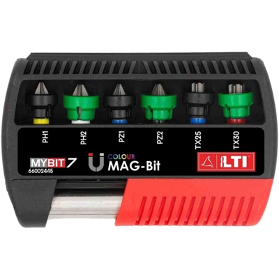 LTI By 66002445 - Set Inserti 'Mag-Bit' Con Portainserto Magnetico, MyBit7 - 7 Pezzi - Krino
