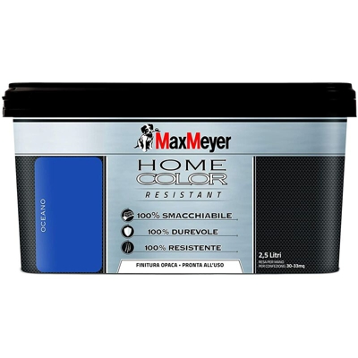 Max Meyer - MAXMEYER- PITTURA MURALE DECORATIVA HOME COLOR RESISTANT 2,5 lt OCEANO