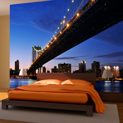 Fotomurale - Il Manhattan Bridge illuminato - 350x270 características