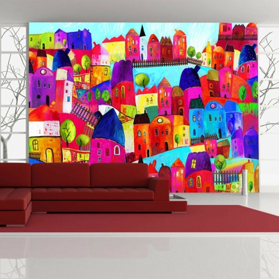 Artgeist - Fotomurale - Cittadina iridata - 350x270