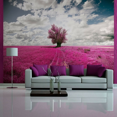 Artgeist - Fotomurale - Prato colore fuchsia - 350x270