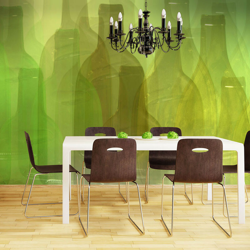 Fotomurale - Bottiglie verdi - 200x154 en oferta