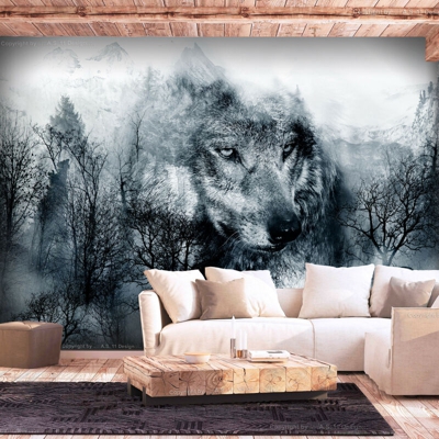Fotomurale - Mountain Predator (Black and White) - 200x140