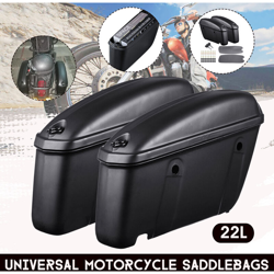 Coppia Borsa Da Sella Rigida Universale Per Moto Nera en oferta