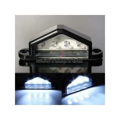 2 x Lampadina luce targa 4 LED luce bianca impermeabile per rimorchio COMPLETAMENTE per camion