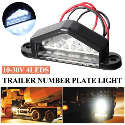 Royal-K 4-LED luci lampada numero di targa camion rimorchio impermeabile bianco