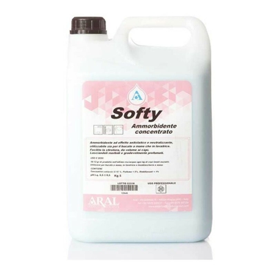 Softy Ammorbidente Concentrato e Profumato con Effetto Antistatico per il Bucato Made in Italy 5kg - Aral