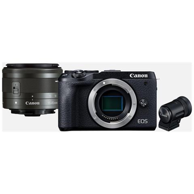 Fotocamera Mirrorless Canon Eos M6 Mark + 15-45mm + Evf Dc2 (black)