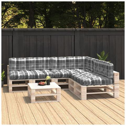 Cuscini Per Divano Pallet 7 Pz Grigio Motivo A Quadri precio