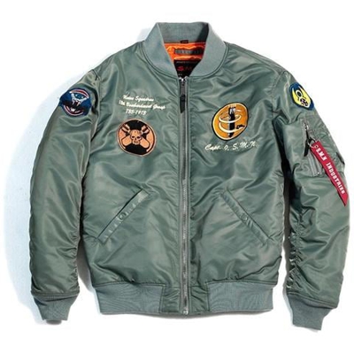 Giacca Pilota Bomber Da Uomo Autunnale, Cappotto Sottile Per Abbigliamento Sportivo In Jeans [ verde / M]