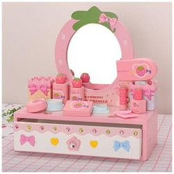 Comò In Legno Giocattolo Rosa Imitazione Trucco Set Da Tavola Giocattolo Giornata Internazionale [ f] precio