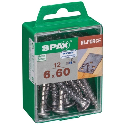 Set Di 12 Viti Sollevato Svasata In Acciaio Testa Torx, Diam.6 Mm X Mm L.60 - Spax