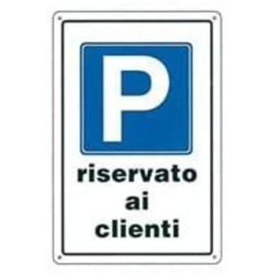 CARTELLO PARCHEGGIO CLIENTI 20x 30 PLASTICA