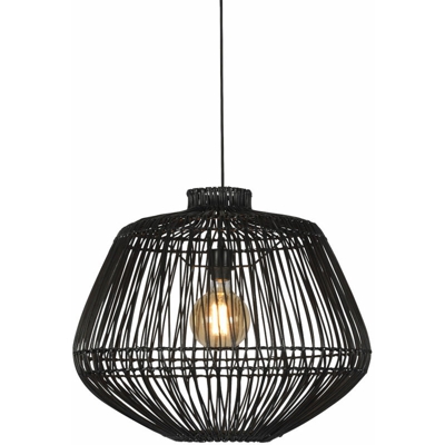 [G-M-MADAGASCAR/H50/B] Lampada A Sospensione Madagascar Malacca Ø60x50cm | Nero (G-M-MADAGASCAR/H50/B)