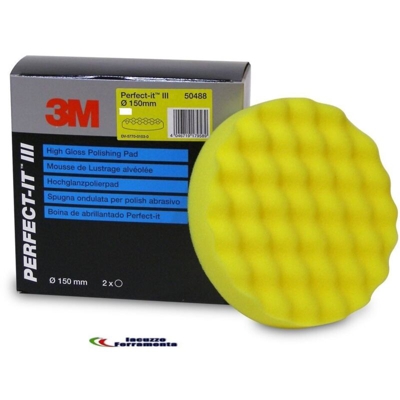 tampone spugna lucidatura ondulato giallo 50488 150mm pasta polish - 3M