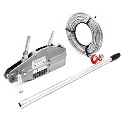 Wiltec - Paranco a fune max 800kg fune 20m Ø8,3mm per sollevamento spostamento carichi