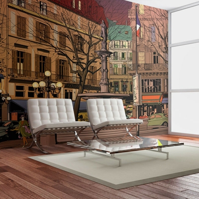 Fotomurale - Walk through the French square - 250x193
