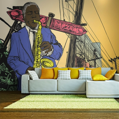 Fotomurale - Saxophonist in New York - 250x193