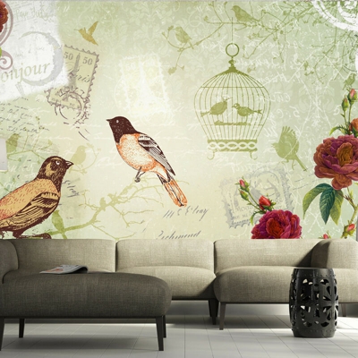 Fotomurale - Vintage birds - 250x175