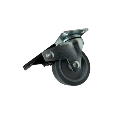 Ruote piroettanti per mobili rotelle Girevoli con Piastra per Carrelli 60 mm Con Freno GRIGIA