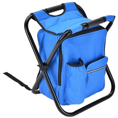 Sgabello Zaino Pieghevole 2 In 1 Per Esterno [ blu]
