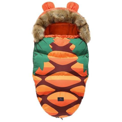 Passeggino Per Neonato Coprigambe Per Sedia A Rotelle In Pile Antivento Caldo E Morbido Sacco A Pelo [ collo Di Pelliccia Arancione / 0-24 M] en oferta