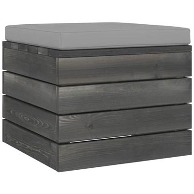 Pouf Da Giardino Su Pallet Con Cuscino In Legno Di Pino
