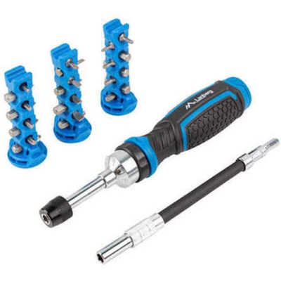 Cacciavite lanberg a cricchetto con prolunga flessibile 165 mm e 24 punte