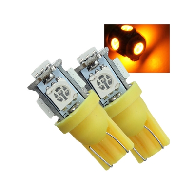 10x W5W T10 194168 5 LED Lampadina per interni auto Lampada lampeggiante 5050 SMD Giallo ambra 12V