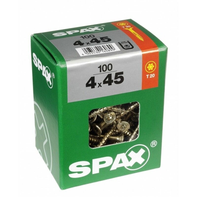 Viti Lotto 100 Torx Svasata In Acciaio Testa, Diam.4 Mm X Mm L.45 - Spax