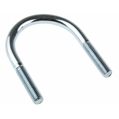 U-Bolt a testa Rotonda in Acciaio Zincato lucido filettatura M10 x 40mm, dimensioni interne 58mm x 61mm, Ø 10mm (Confezione da 5) - Rs Pro