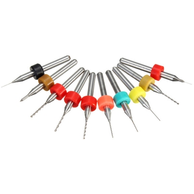 Punta da trapano per circuito stampato, carburo di tungsteno, 0,3-1,2 mm, 10 pezzi