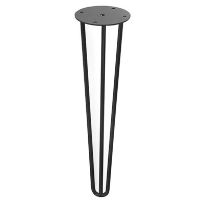 Pied acier en épingle 3 tiges Ø 8 H 400 mm noir