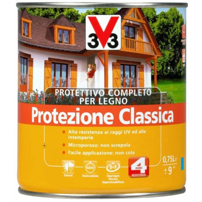 V33 Italia - Protettivo Completo Legno Solvente Ebano 750 ml