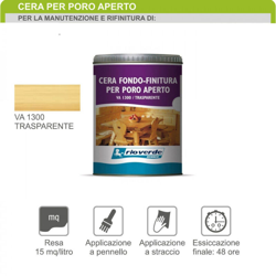 Rio Verde - Renner va 1300 750ml cera fondo finitura per poro aperto trasparente en oferta