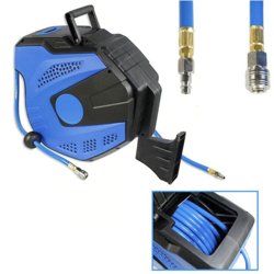 AVVOLGITUBO ARIA COMPRESSA PROLUNGA TUBO AVVOLGIBILE 15 + 2 Mt blu nero ARROTOLA características