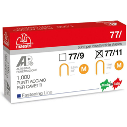 Confezione 1000 punti per inchiodatrice spillatrice art. 77/11 - Maestri en oferta