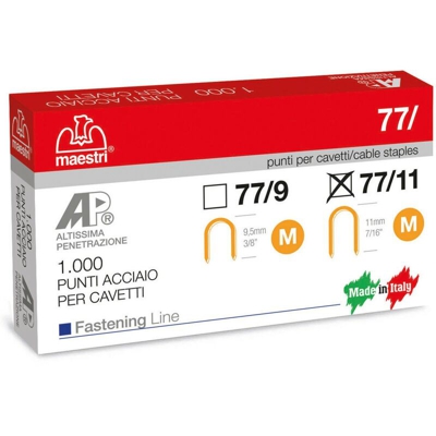 Confezione 1000 punti per inchiodatrice spillatrice art. 77/11 - Maestri