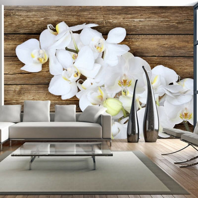 Artgeist - Fotomurale - Delicatezza su legno - 350x245