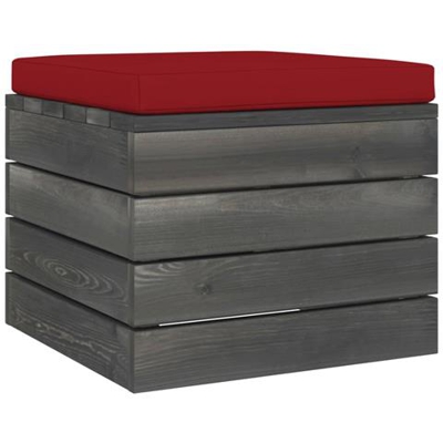 Pouf Da Giardino Su Pallet Con Cuscino In Legno Di Pino