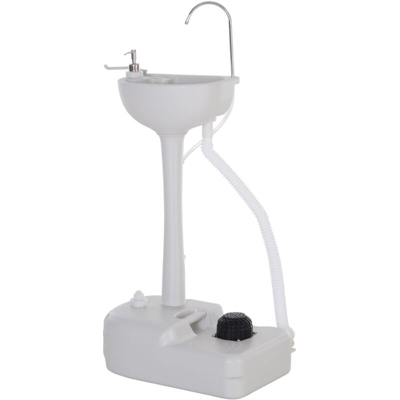EASYCOMFORT Lavabo Portatile da Campeggio con 2 Ruote, Maniglia, Serbatoio Acqua 17L e Serbatoio Sapone 3.5L