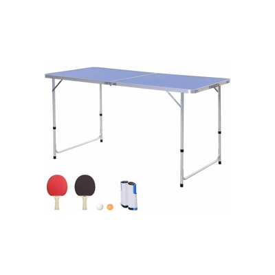 Tavolo Pieghevole Multifunzione da Campeggio con Rete da Ping Pong 160 x 80 cm - Easycomfort